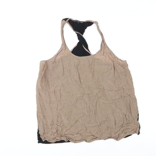 Marks and Spencer Womens Blue Viscose Basic Tank Size 18 Round Neck