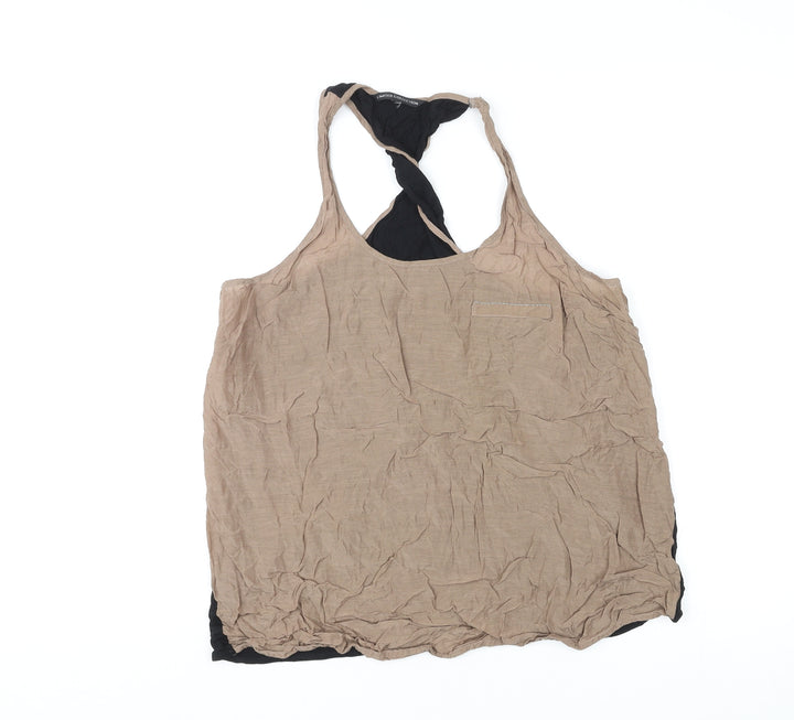 Marks and Spencer Womens Blue Viscose Basic Tank Size 18 Round Neck