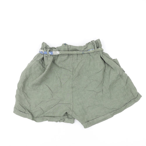 Civico 51 Womens Green Polyester Paperbag Shorts Size S L4 in Regular Tie