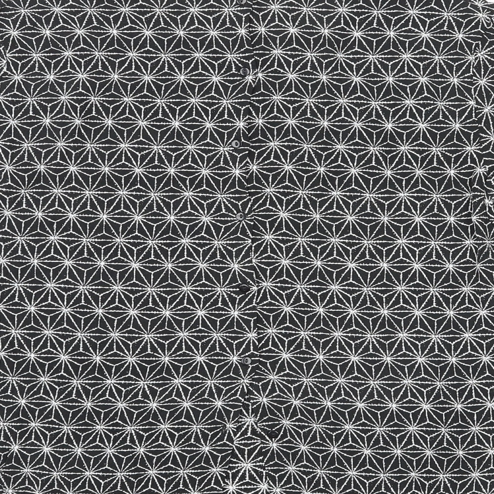 H&M Womens Black Geometric Viscose Basic Blouse Size 18 Round Neck