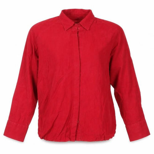 Mango Womens Red Lyocell Basic Button-Up Size 2XS Collared