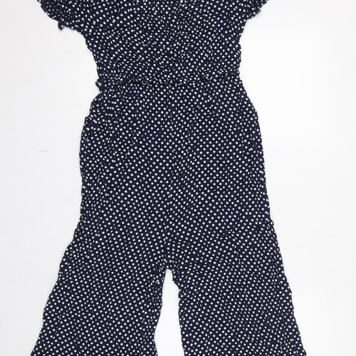 NEXT Womens Blue Polka Dot Viscose Jumpsuit One-Piece Size 14 L17 in Pullover