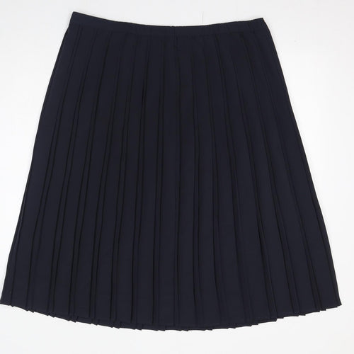 St Michael Womens Black Polyester Pleated Skirt Size 18