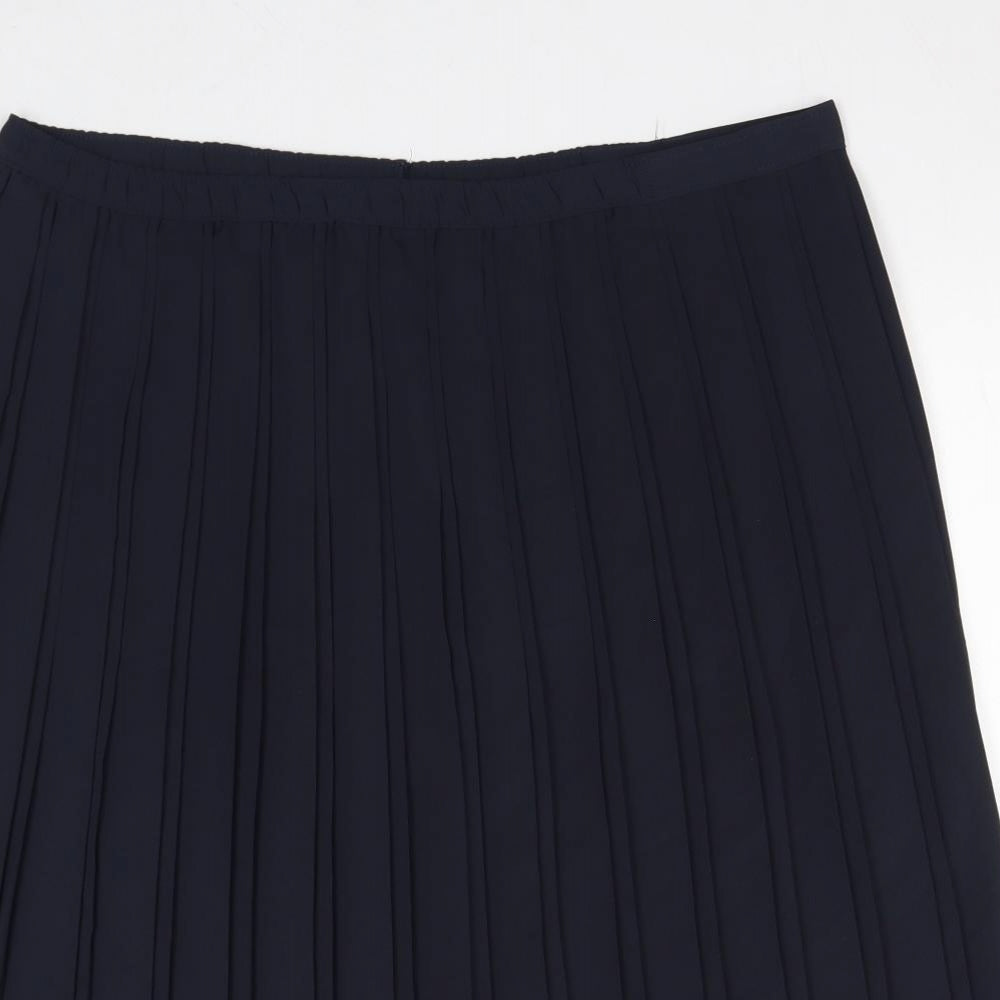 St Michael Womens Black Polyester Pleated Skirt Size 18