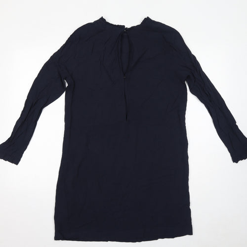 H&M Womens Blue Viscose Shift Size 12 Mock Neck Pullover
