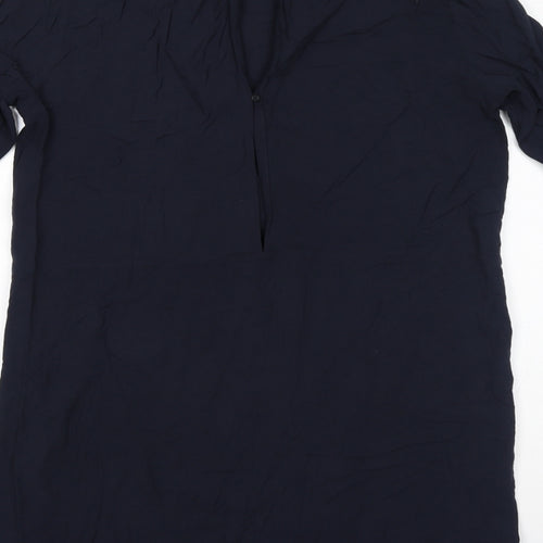 H&M Womens Blue Viscose Shift Size 12 Mock Neck Pullover