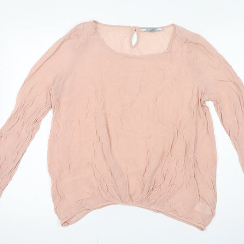 NEXT Womens Pink Viscose Basic Blouse Size 12 Round Neck