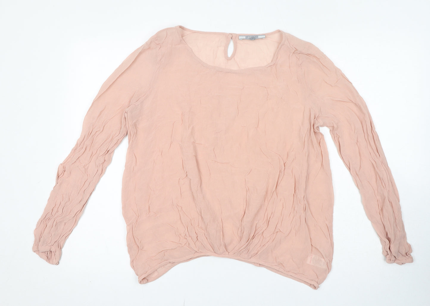 NEXT Womens Pink Viscose Basic Blouse Size 12 Round Neck