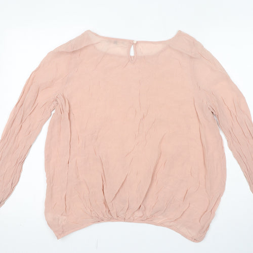 NEXT Womens Pink Viscose Basic Blouse Size 12 Round Neck