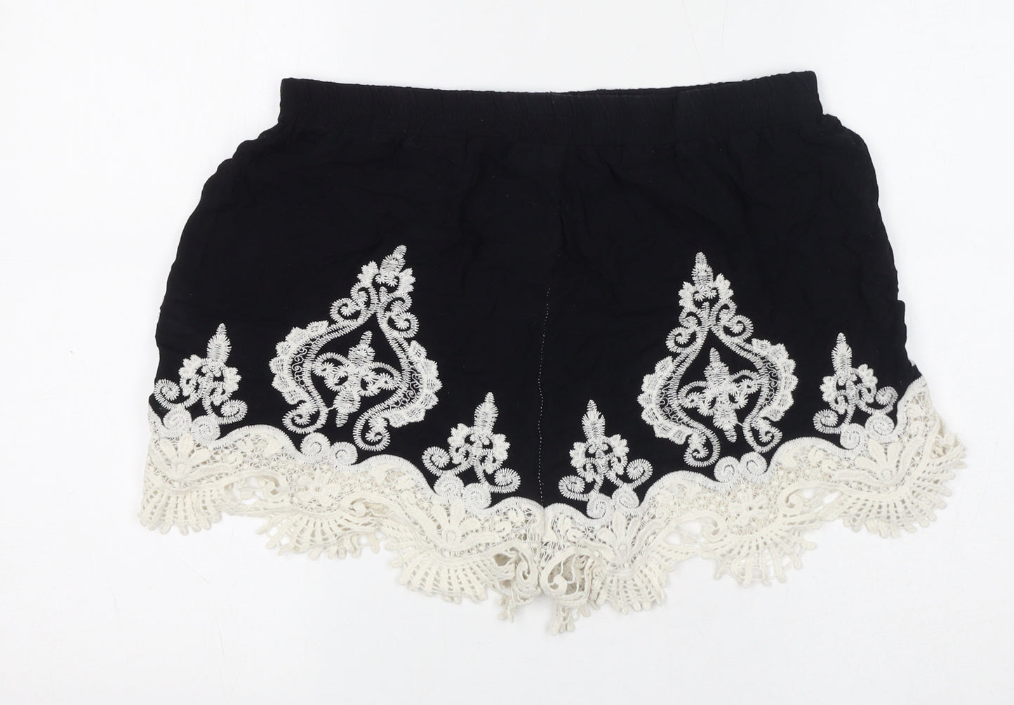 New Look Womens Black Viscose Bermuda Shorts Size M L17 in Regular Pull On