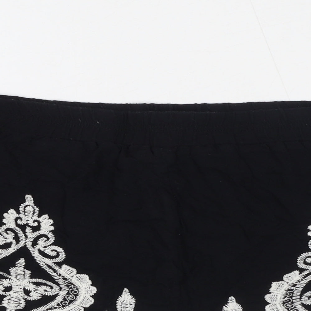 New Look Womens Black Viscose Bermuda Shorts Size M L17 in Regular Pull On