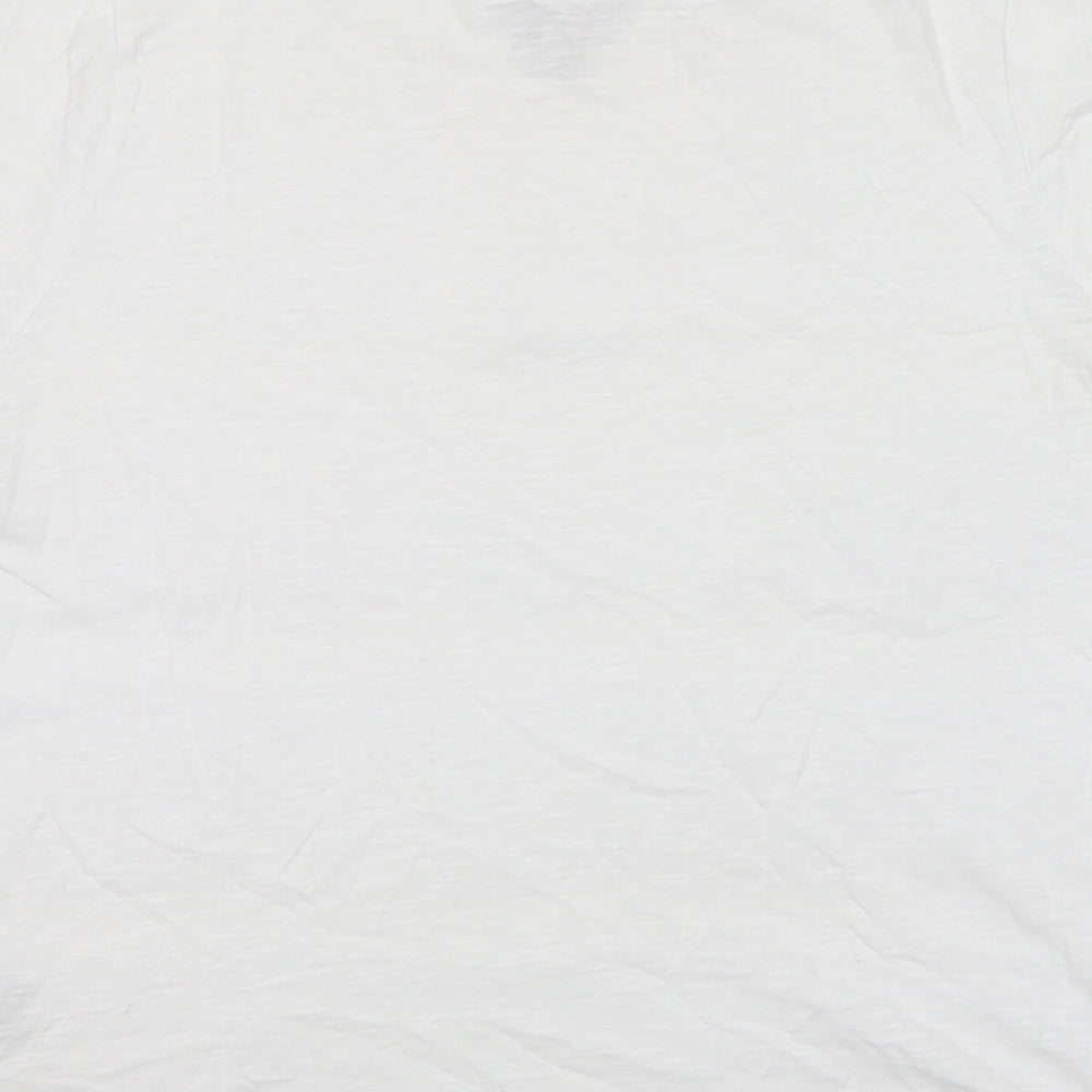 Crew Clothing Womens White 100% Cotton Basic T-Shirt Size 14 Round Neck