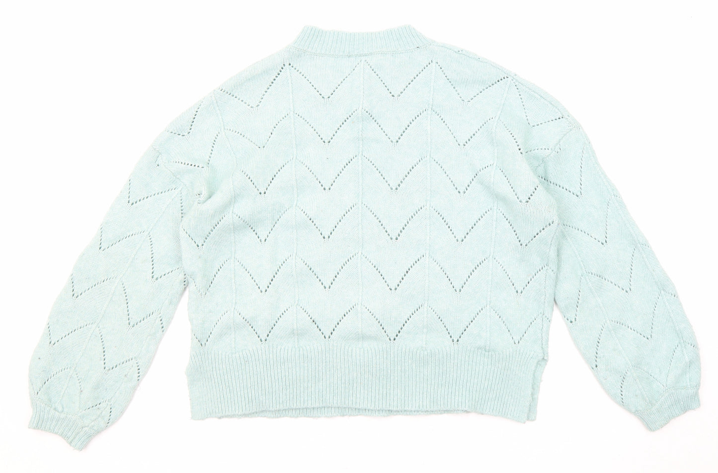 Oliver Bonas Womens Blue Round Neck Acrylic Pullover Jumper Size 10