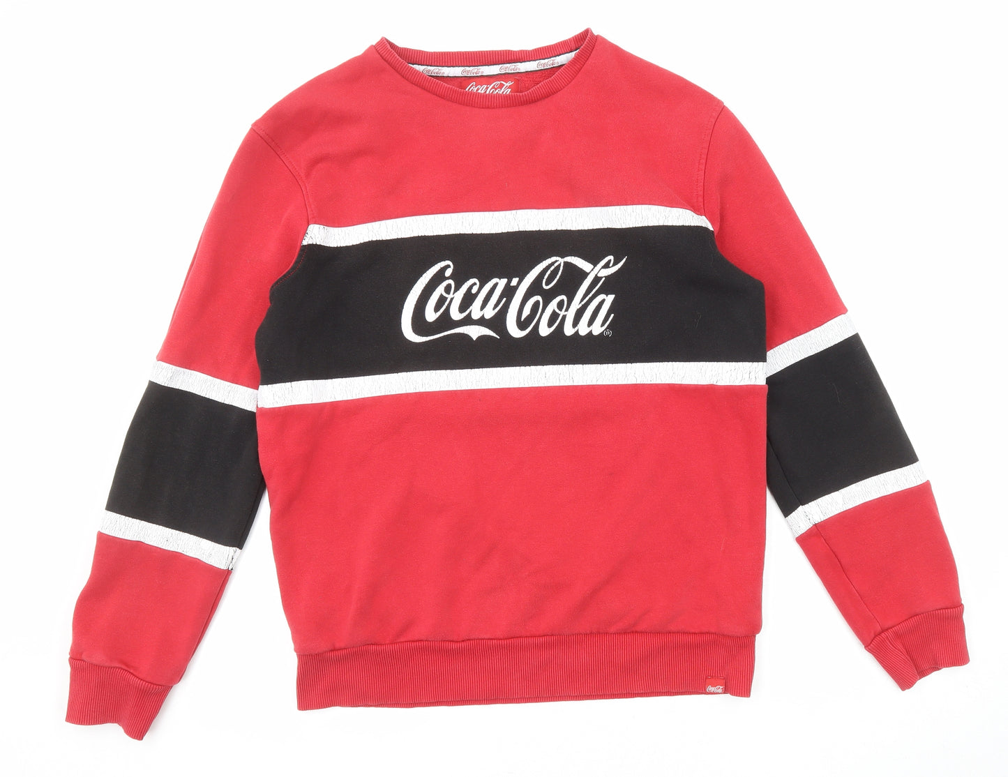 Coca-Cola Mens Red Cotton Pullover Sweatshirt Size L