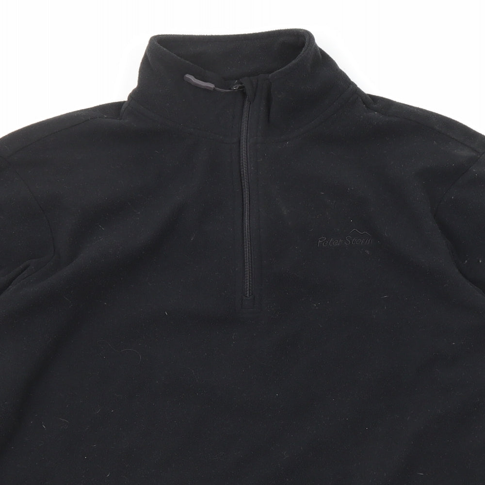 Peter Storm Mens Black Polyester Henley Sweatshirt Size M