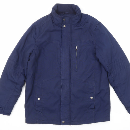 Adme Mens Blue Windbreaker Coat Size S Zip