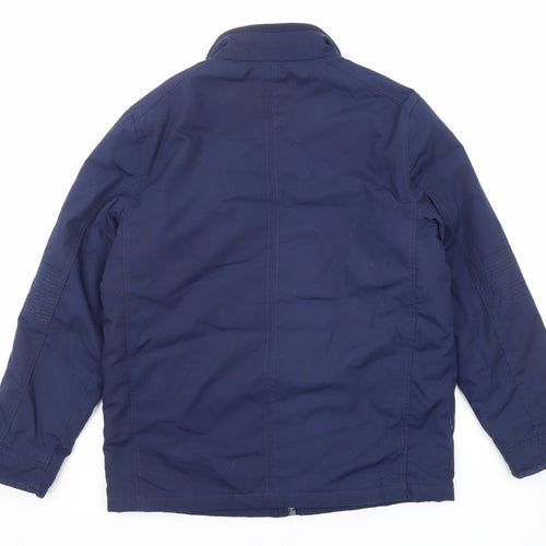 Adme Mens Blue Windbreaker Coat Size S Zip