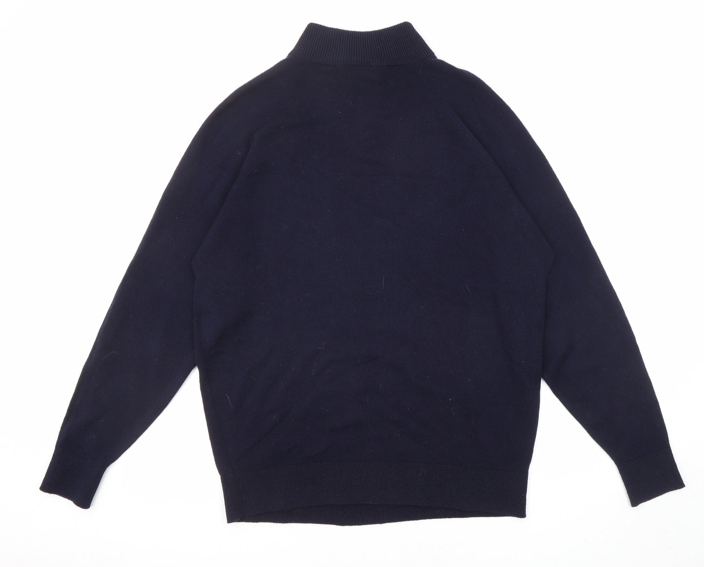 Smithers Mens Blue High Neck Acrylic Pullover Jumper Size M Long Sleeve