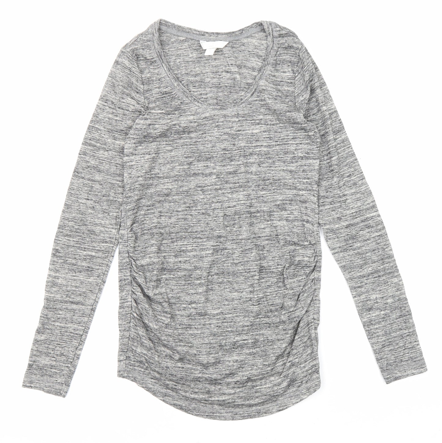 H&M Womens Grey Cotton Basic T-Shirt Size M Scoop Neck