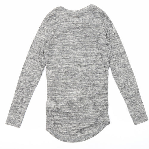 H&M Womens Grey Cotton Basic T-Shirt Size M Scoop Neck