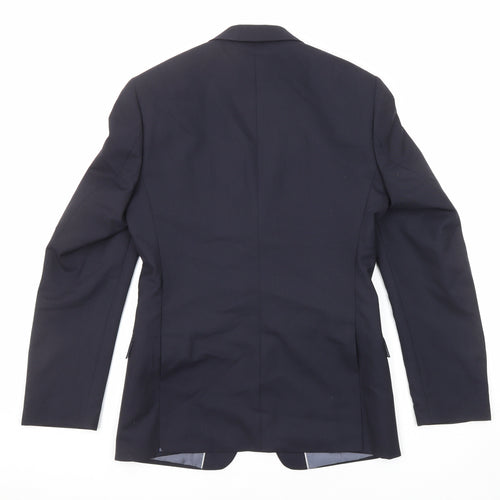 Marks and Spencer Mens Blue Wool Jacket Suit Jacket Size 36 Regular