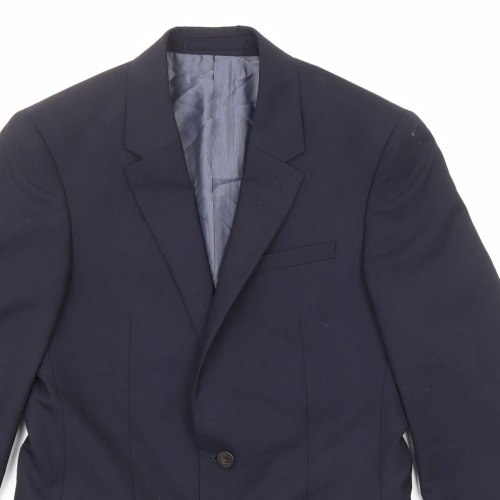 Marks and Spencer Mens Blue Wool Jacket Suit Jacket Size 36 Regular