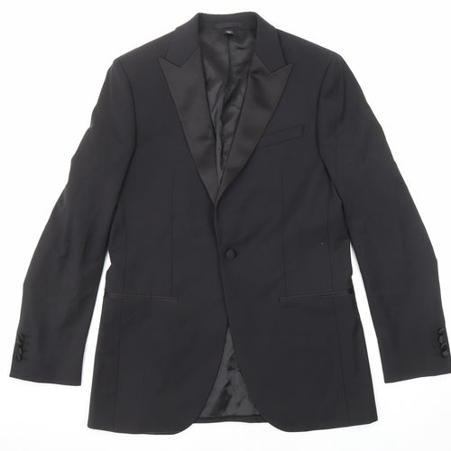 Marks and Spencer Mens Black Wool Jacket Suit Jacket Size 38 Regular