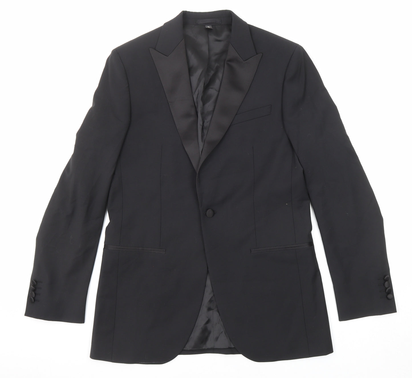 Marks and Spencer Mens Black Wool Jacket Suit Jacket Size 38 Regular