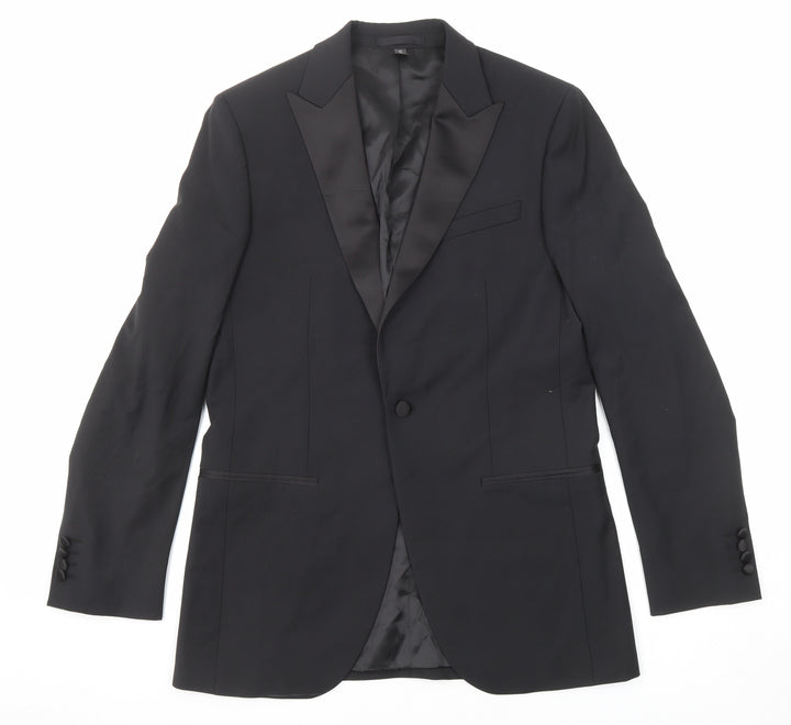 Marks and Spencer Mens Black Wool Jacket Suit Jacket Size 38 Regular