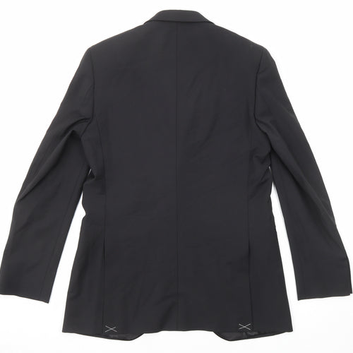 Marks and Spencer Mens Black Wool Jacket Suit Jacket Size 38 Regular