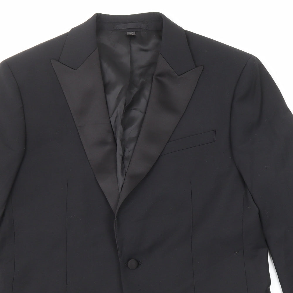 Marks and Spencer Mens Black Wool Jacket Suit Jacket Size 38 Regular