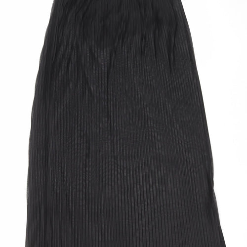 Boohoo Womens Black Striped Polyester Maxi Skirt Size 8 - Overlay