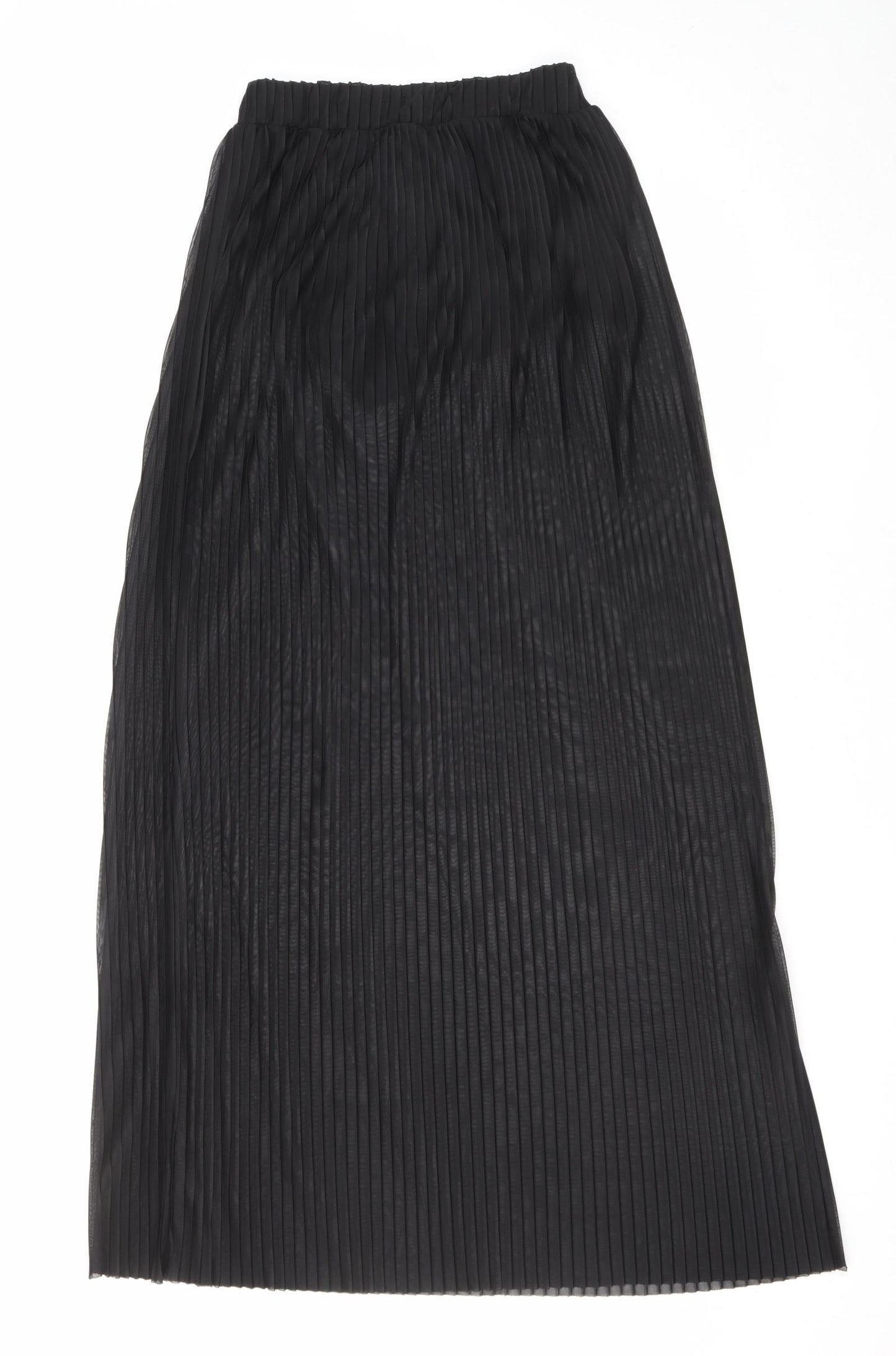 Boohoo Womens Black Striped Polyester Maxi Skirt Size 8 - Overlay