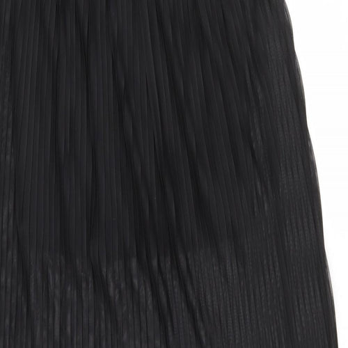 Boohoo Womens Black Striped Polyester Maxi Skirt Size 8 - Overlay