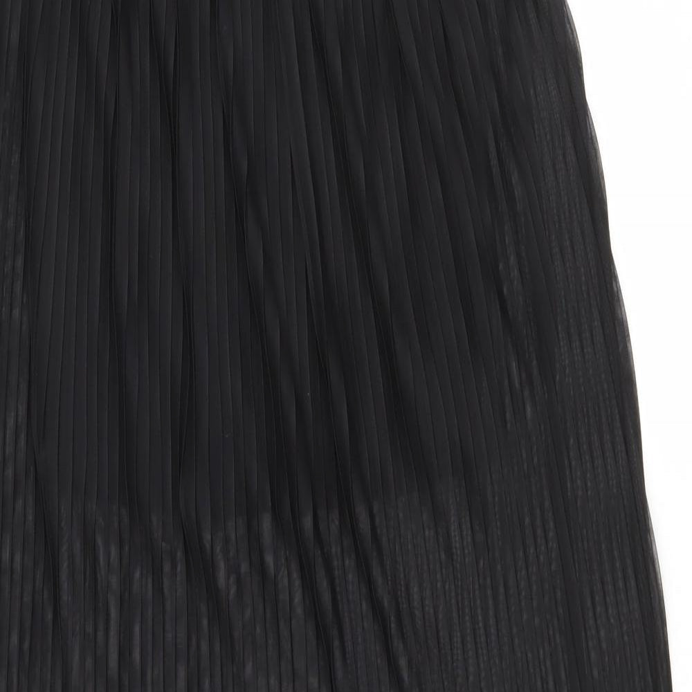 Boohoo Womens Black Striped Polyester Maxi Skirt Size 8 - Overlay