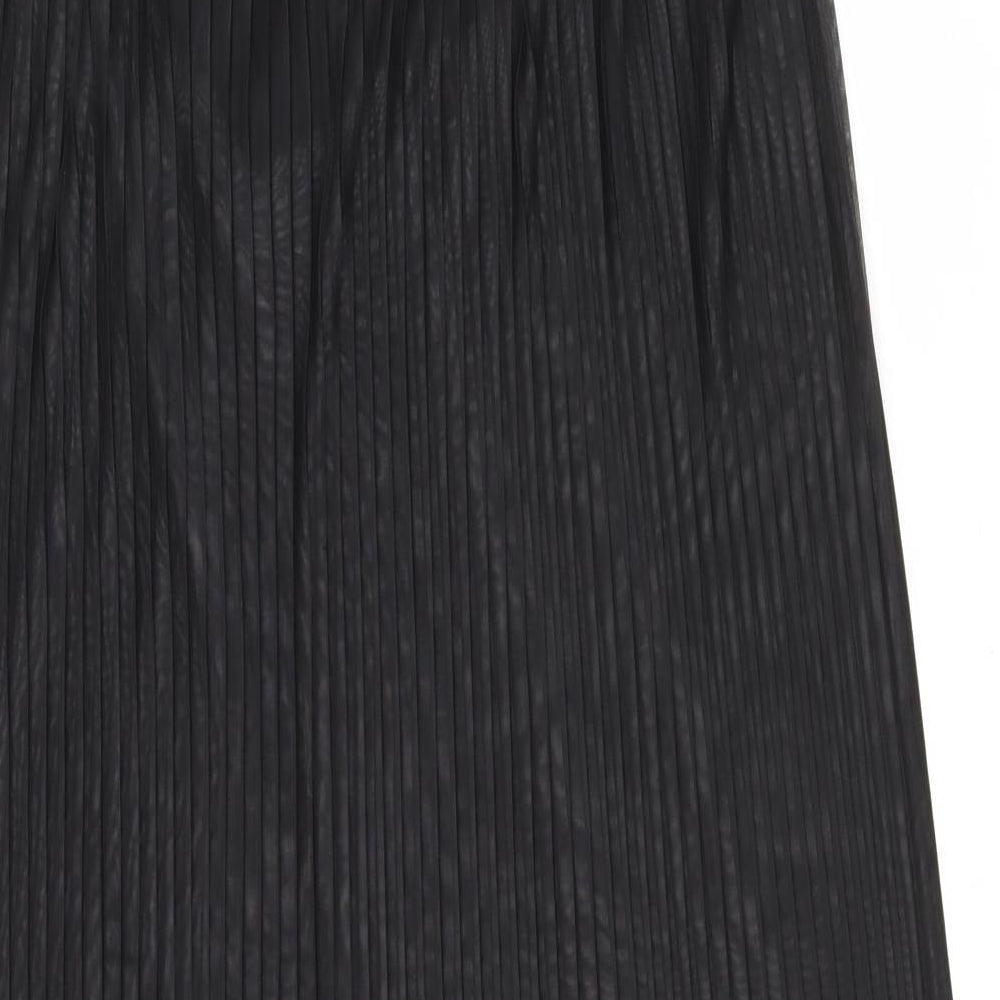 Boohoo Womens Black Striped Polyester Maxi Skirt Size 8 - Overlay