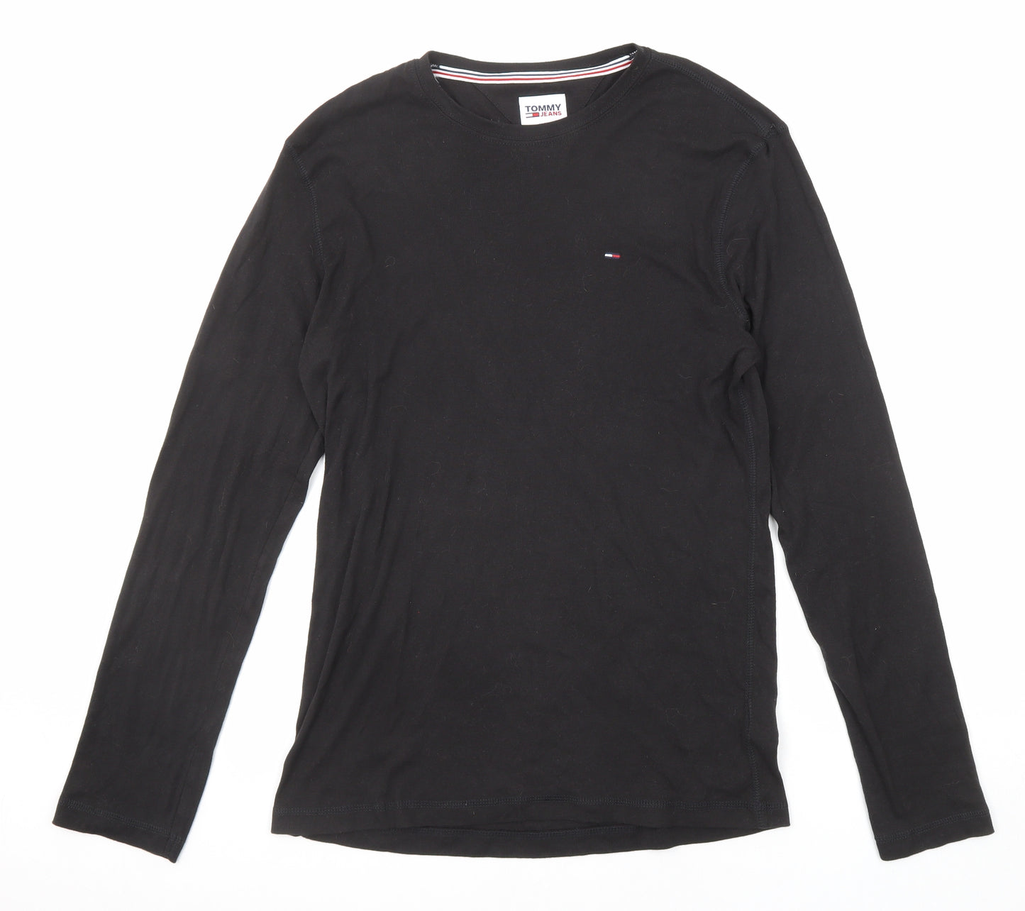 Tommy Jeans Mens Black Cotton T-Shirt Size XL Crew Neck