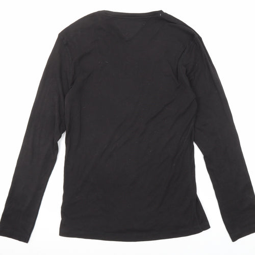 Tommy Jeans Mens Black Cotton T-Shirt Size XL Crew Neck