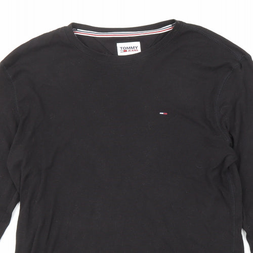 Tommy Jeans Mens Black Cotton T-Shirt Size XL Crew Neck