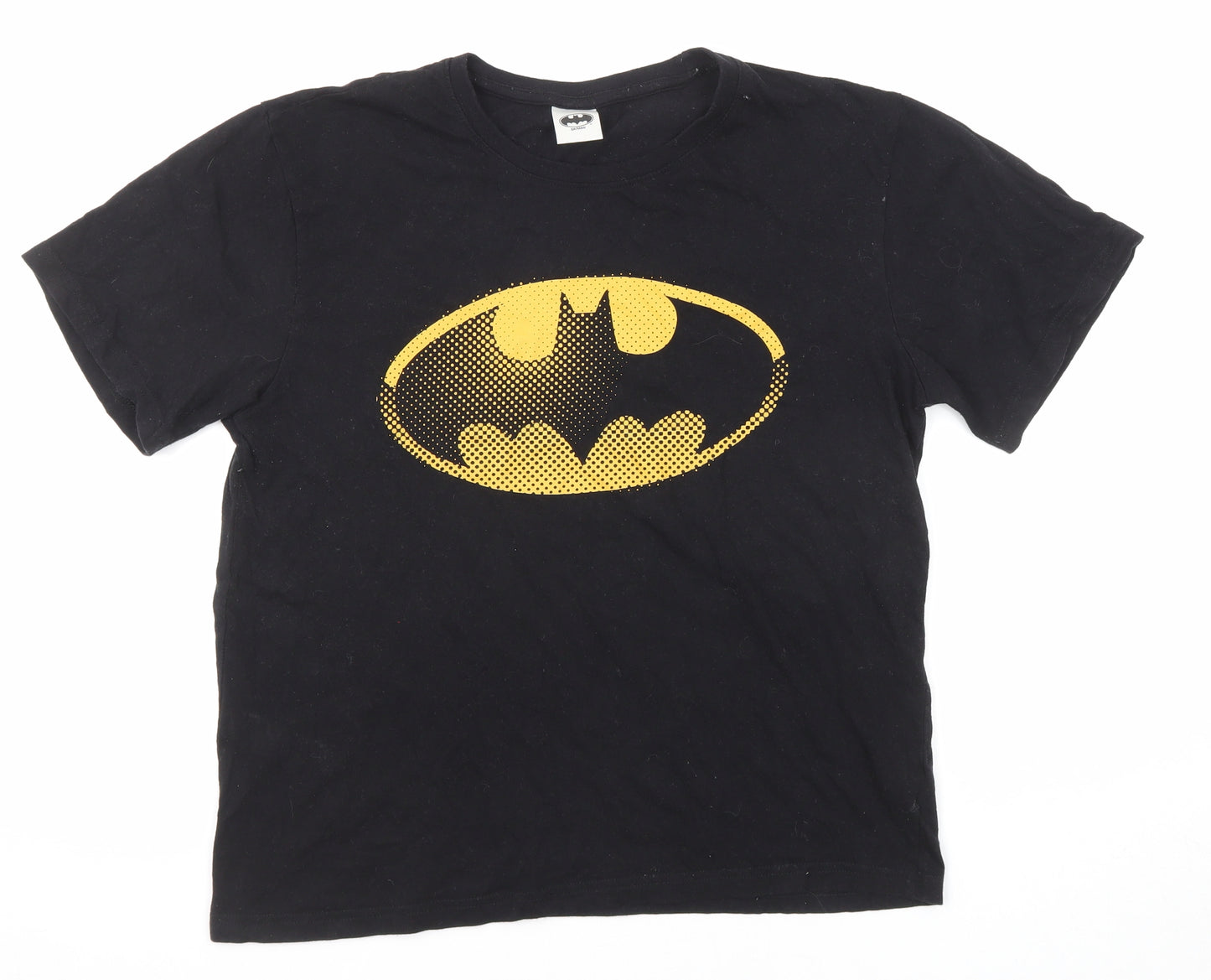 Batman Womens Black Cotton Basic T-Shirt Size M Round Neck