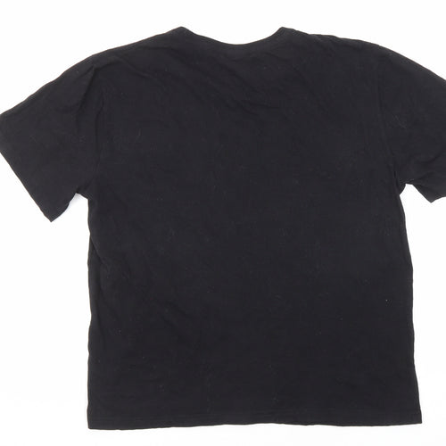 Batman Womens Black Cotton Basic T-Shirt Size M Round Neck