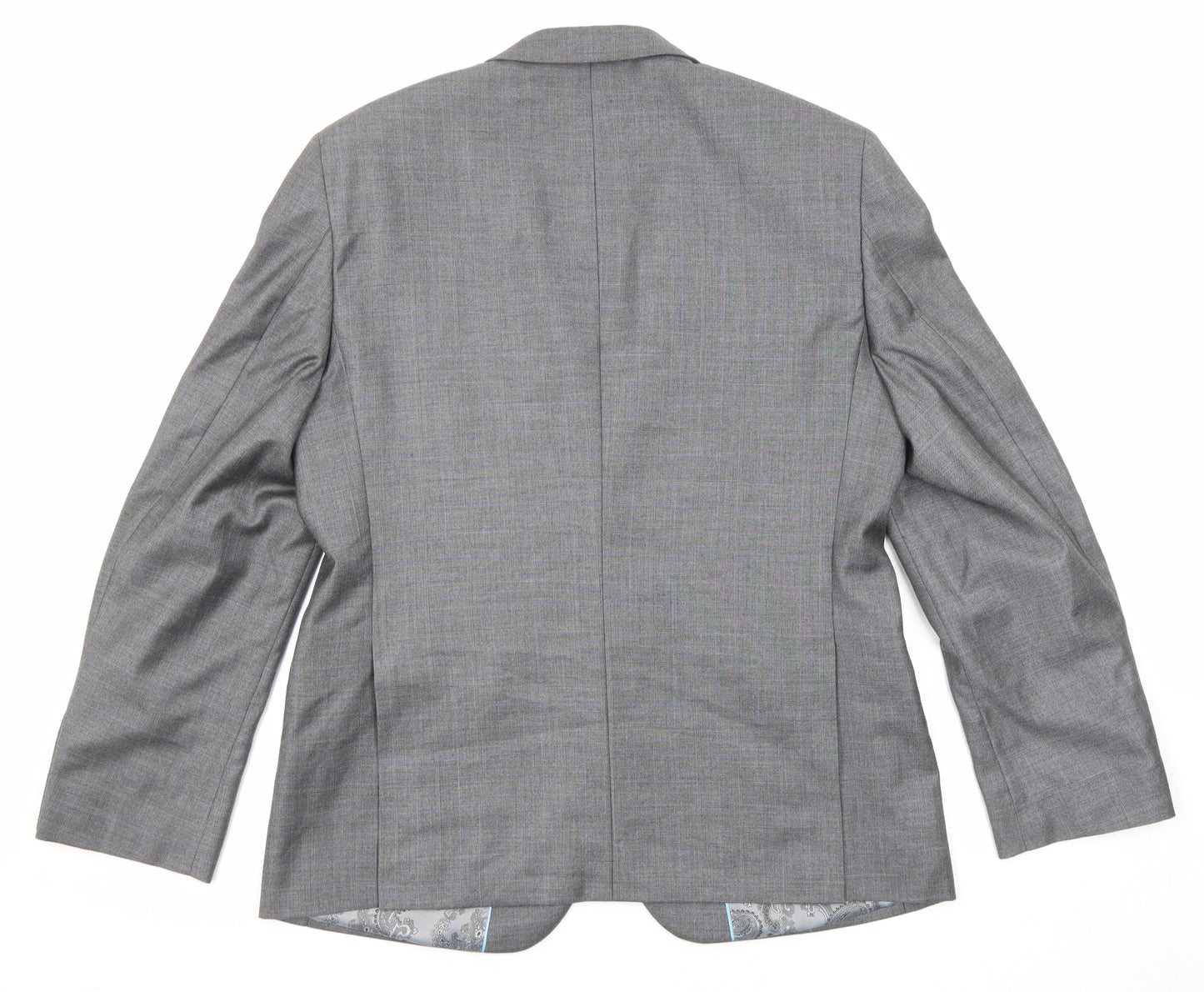 Burton Mens Grey Check Polyester Jacket Suit Jacket Size 40 Regular