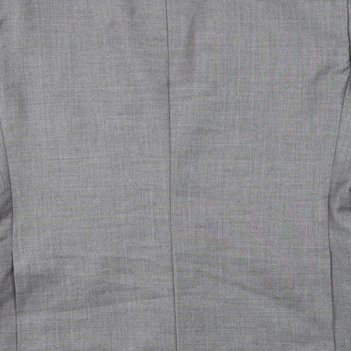 Burton Mens Grey Check Polyester Jacket Suit Jacket Size 40 Regular