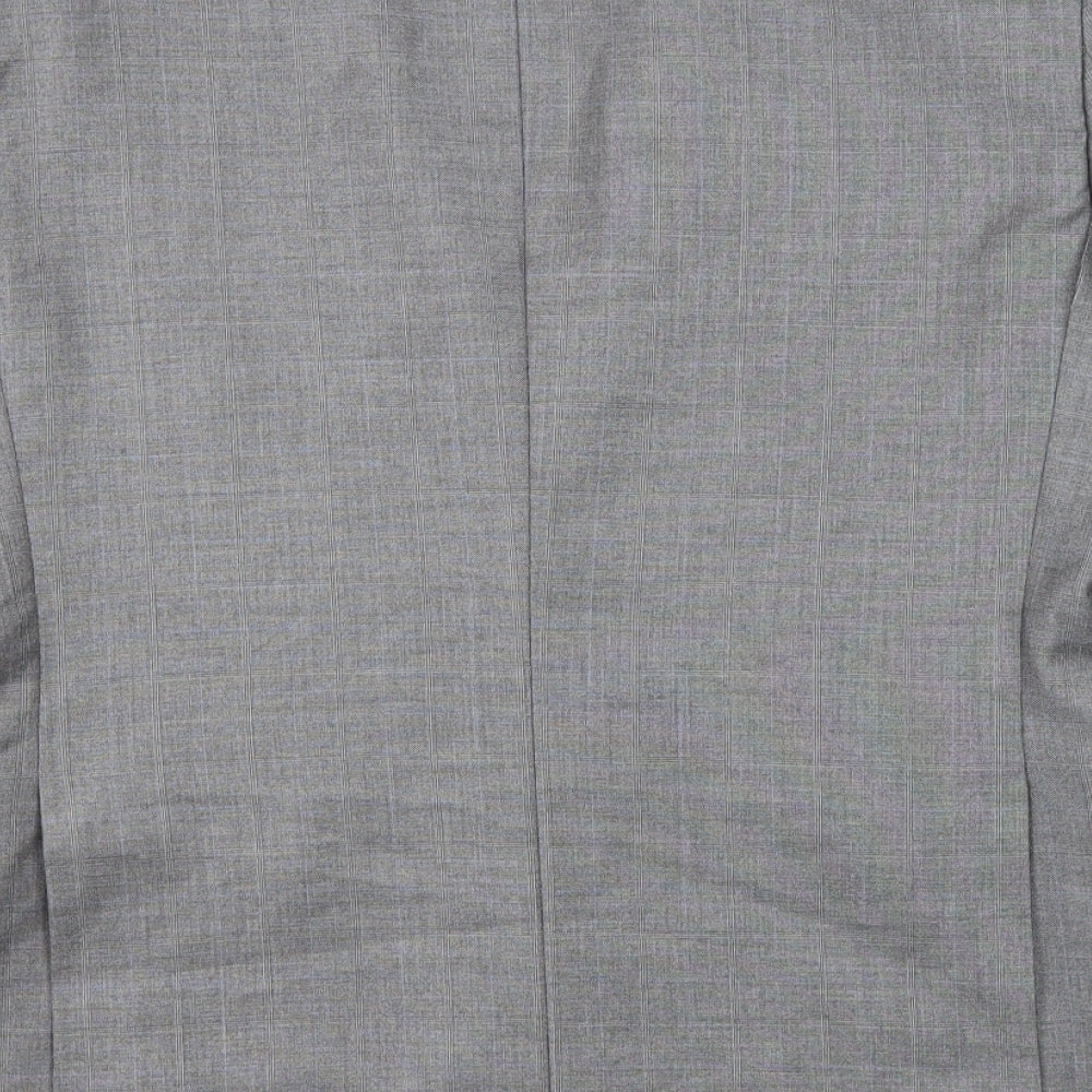 Burton Mens Grey Check Polyester Jacket Suit Jacket Size 40 Regular