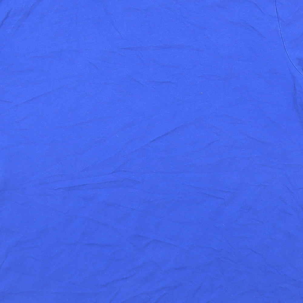 Marks and Spencer Mens Blue Cotton T-Shirt Size XL Crew Neck