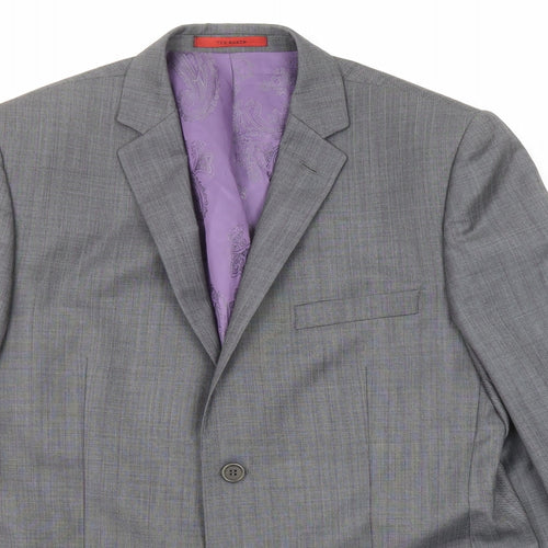 Ted Baker Mens Grey Wool Jacket Suit Jacket Size 46 Regular