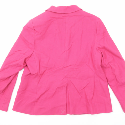 PURE Collection Womens Pink Cotton Jacket Blazer Size 18