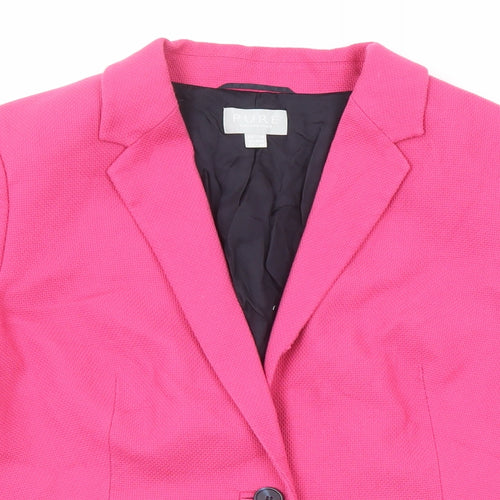 PURE Collection Womens Pink Cotton Jacket Blazer Size 18