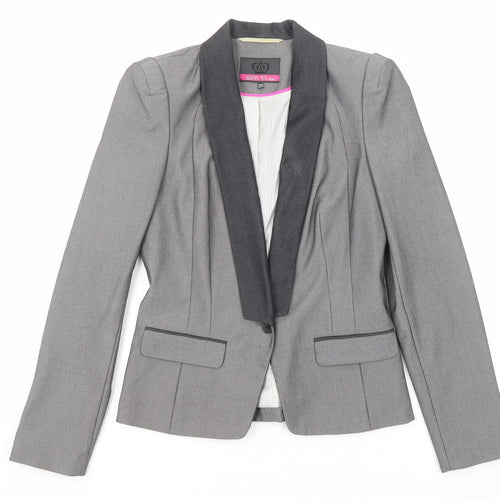 NEXT Womens Grey Polyester Jacket Blazer Size 10