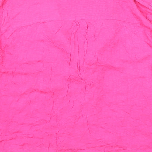 Topshop Womens Pink Viscose Basic Button-Up Size 10 Collared